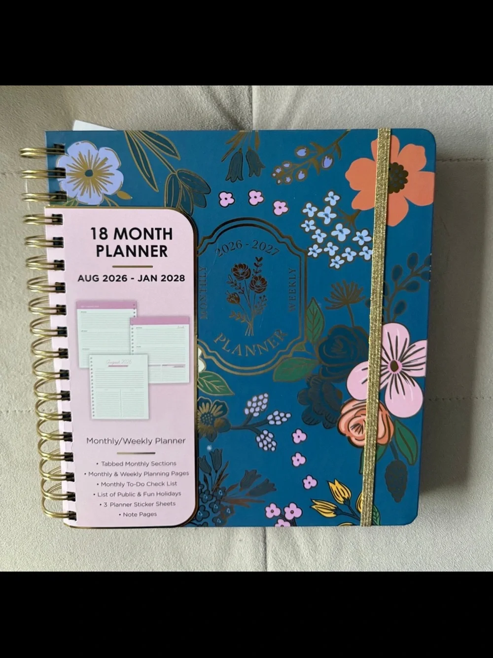 18 month planner 2026-2028 August-January